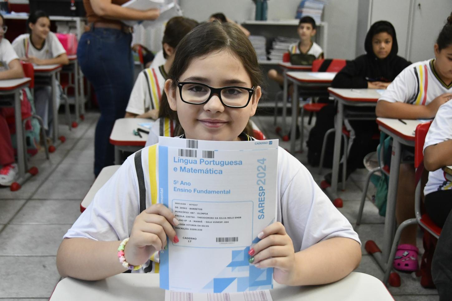 Mais de 1200 alunos de Olímpia realizam prova do SARESP para avaliar aprendizagem da rede municipal