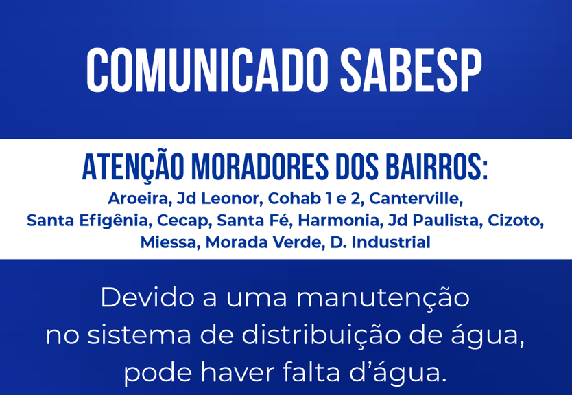 ⚠️ Comunicado Importante – Sabesp