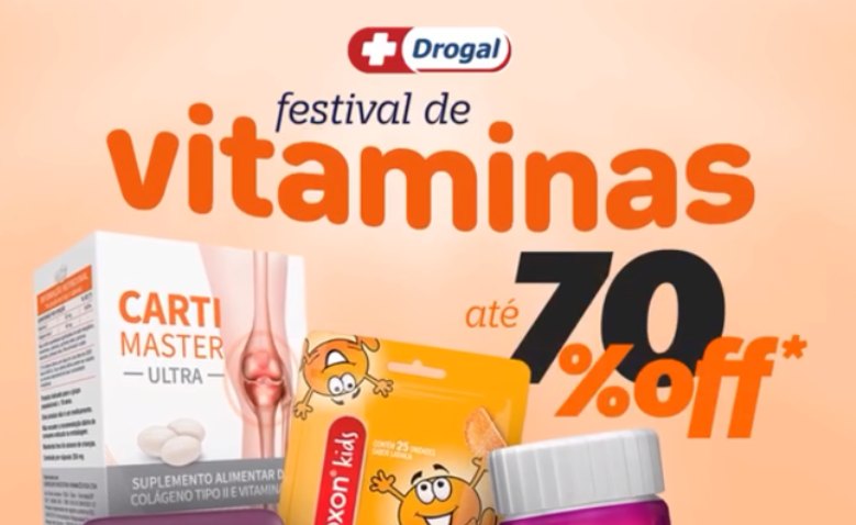 Festival de Vitaminas com até 70% OFF na Drogal!💊