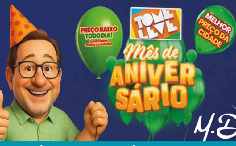 No mês de aniversário do Tome Leve, as ofertas continuam com tudo!