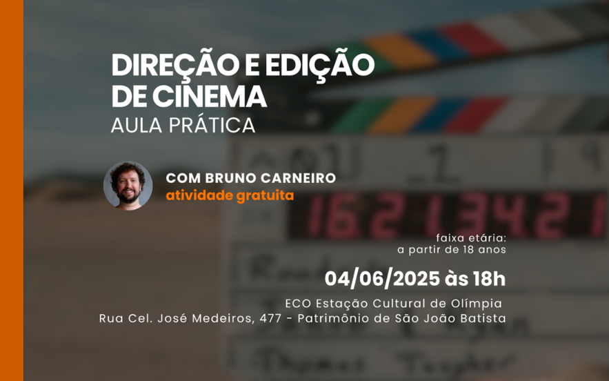 Olímpia receberá oficina gratuita de Direção e Edição de Cinema, em parceira com Pontos MIS