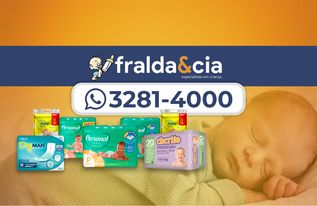 Precisou de fraldas? É só chamar a Fralda & Companhia – especialista em criança e em cuidar bem da sua família!
