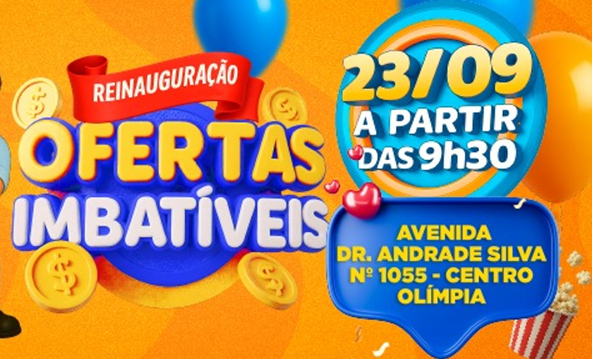 Tome Leve anuncia reinauguração em Olímpia com festa, bolo gigante e ofertas imbatíveis🎉