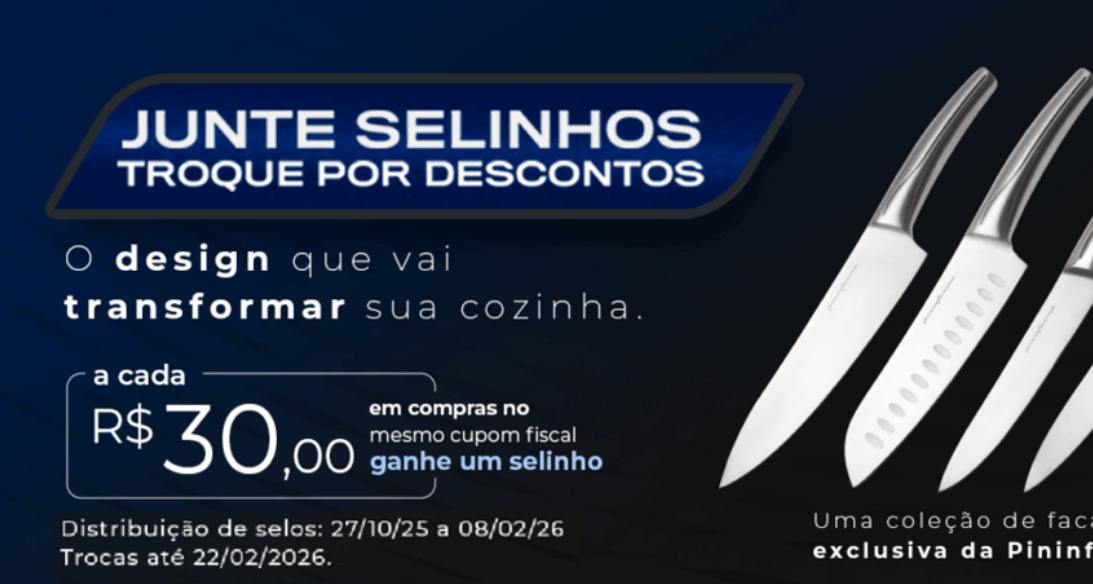 “Junte Selinhos e Troque por Descontos”: Proença lança campanha premium com facas de design italiano