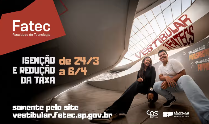 Fatec de Olímpia abre prazo para isenção e redução da taxa do Vestibular do segundo semestre de 2026