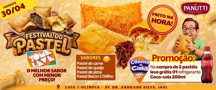 Festival do Pastel acontece neste dia 30 no Supermercado Tome Leve em Olímpia