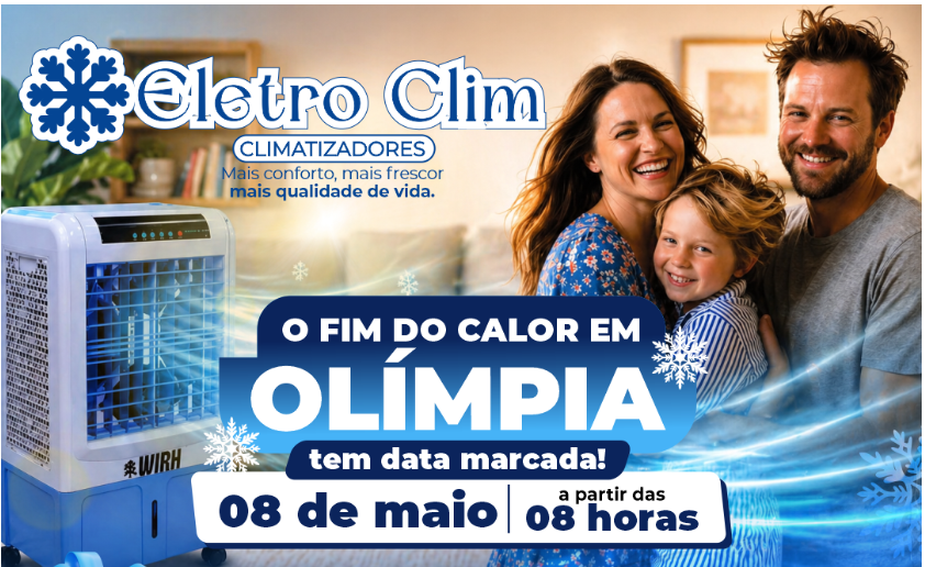 O fim do calor em Olímpia tem data marcada: 08 de maio!