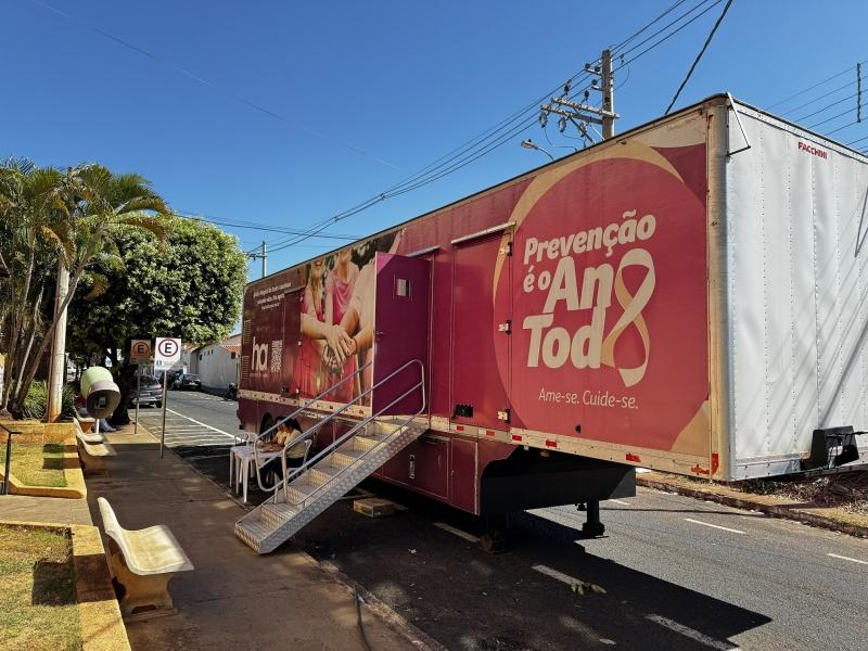 Olímpia segue com agendamentos para exames preventivos da carreta do Hospital do Amor