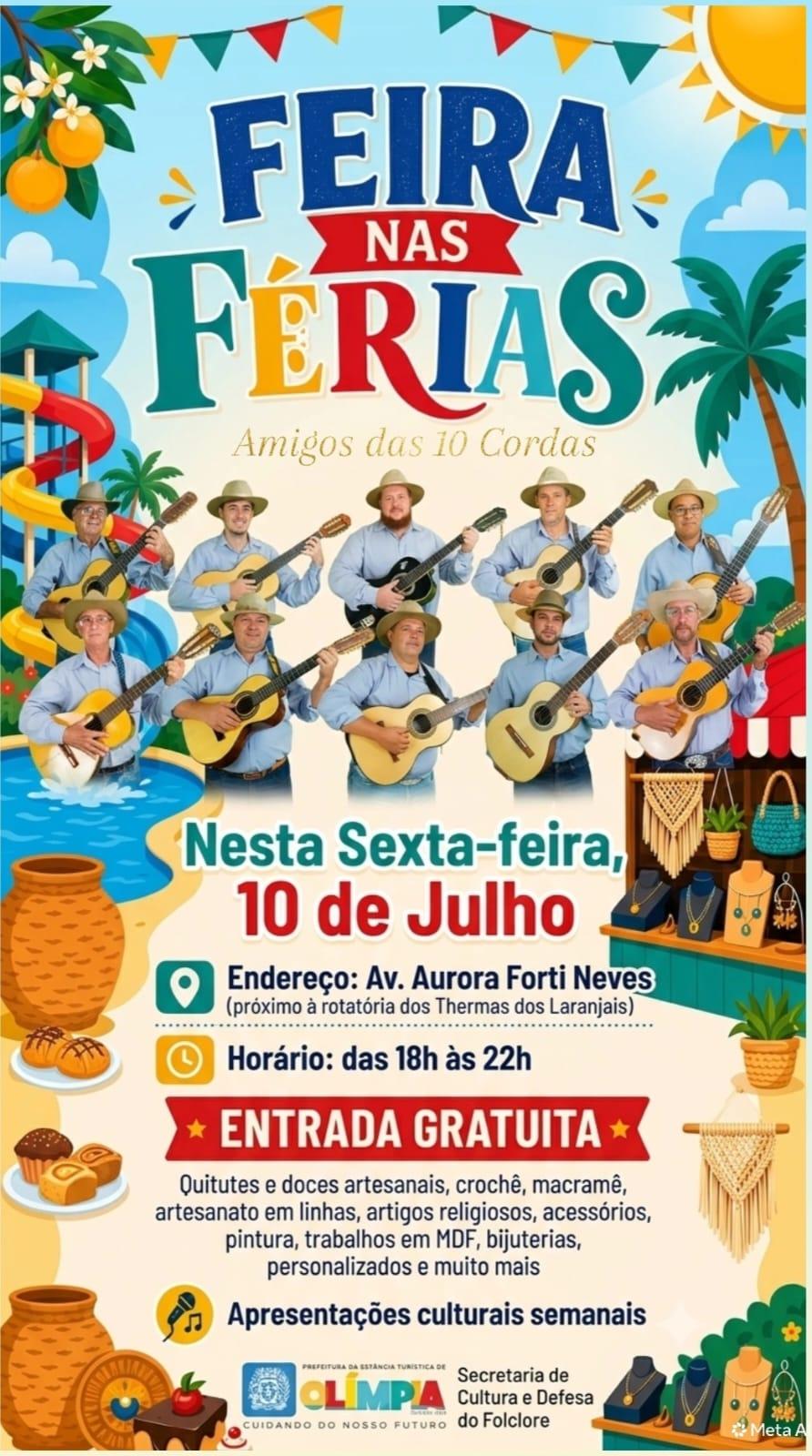 Feira nas Férias terá apresentação do grupo Amigos das 10 Cordas nesta sexta (10)
