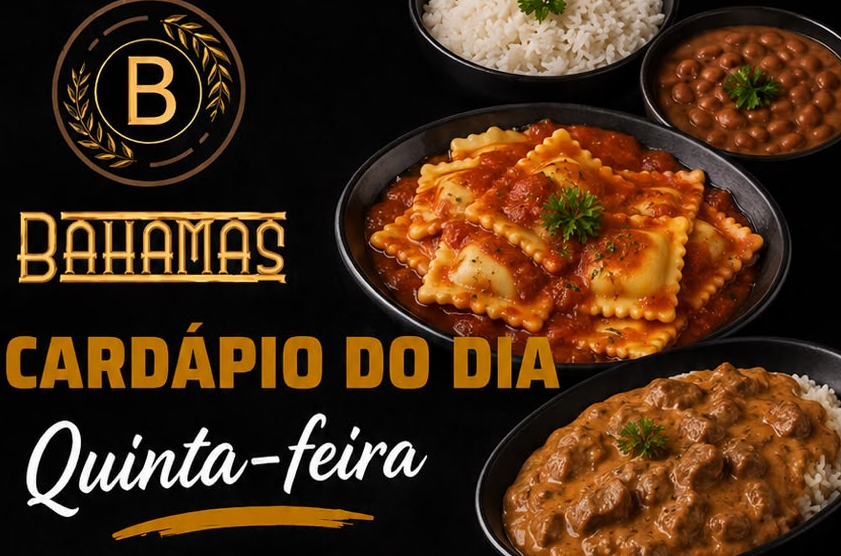 Confira o Cardápio do dia do Restaurante Bahamas.