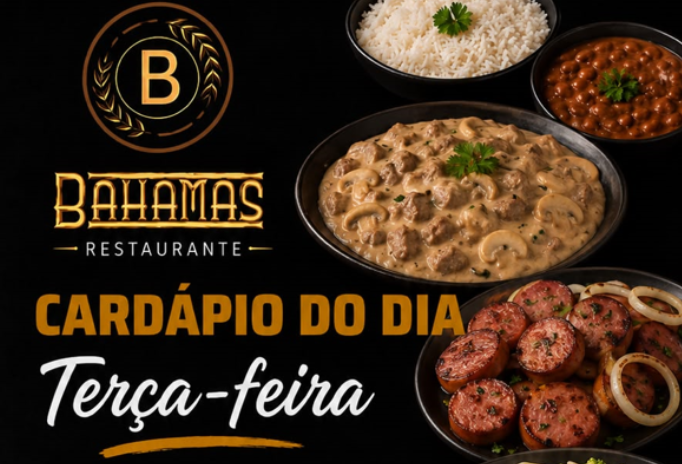Confira o Cardápio do dia do Restaurante Bahamas.