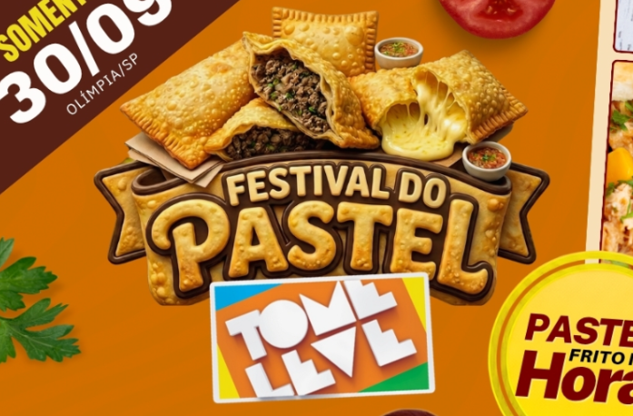 HOJE TEM FESTIVAL DO PASTEL NO TOME LEVE!