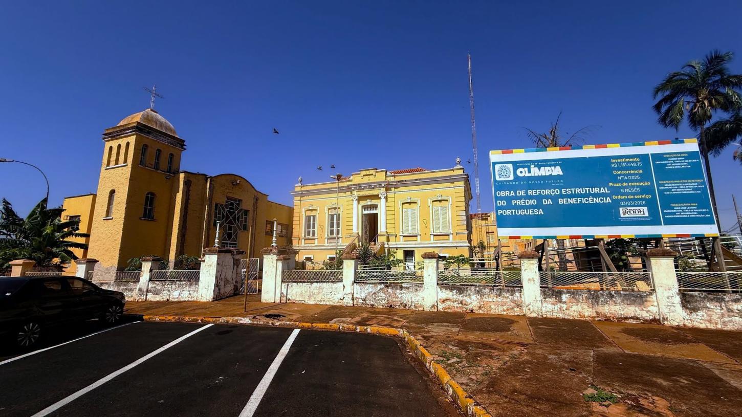 Prédio histórico da antiga Beneficência Portuguesa passa por obras de reforço estrutural