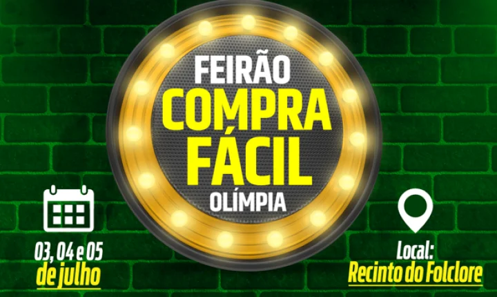 Feirão Compra Fácil Olímpia reúne mais de 500 veículos e condições especiais de financiamento neste fim de semana