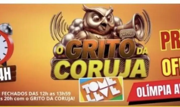 GRITO DA CORUJA MOVIMENTA OLÍMPIA COM OFERTAS ESPECIAIS NESTA QUINTA-FEIRA