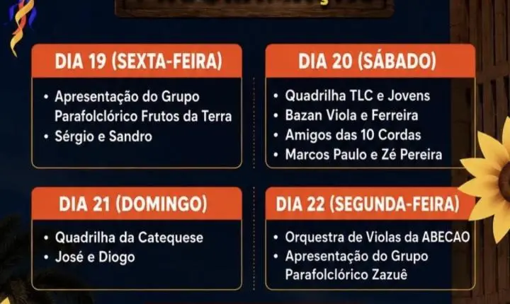 JUNINÃO DE SÃO JOÃO MOVIMENTA A PRAÇA DA MATRIZ COM CINCO DIAS DE FESTA E ATRAÇÕES GRATUITAS