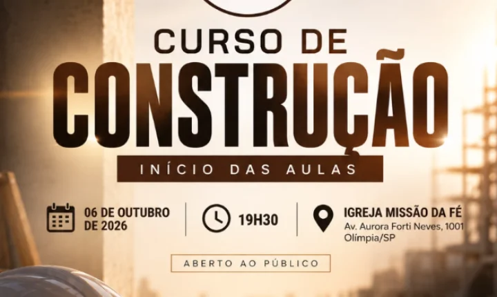 Novo curso profissionalizante de Construção Civil oferece formação gratuita e abre 15 vagas em Olímpia
