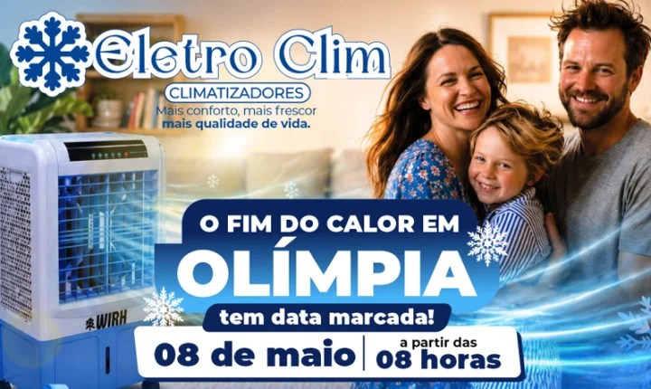 O fim do calor em Olímpia tem data marcada: 08 de maio!