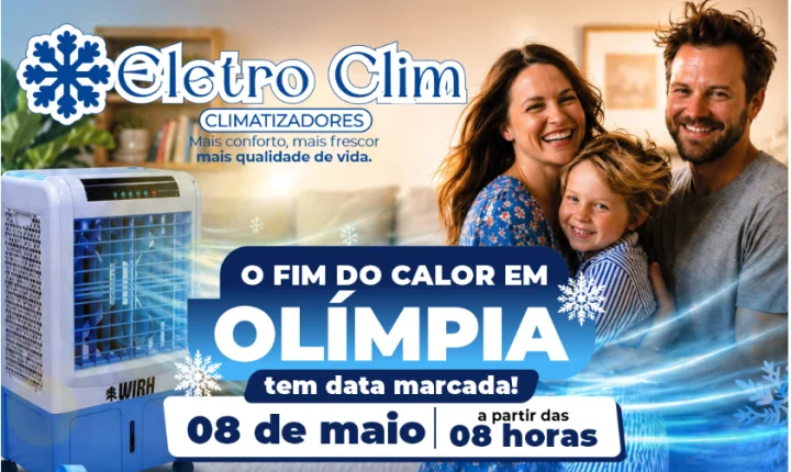 O fim do calor em Olímpia tem data marcada: 08 de maio!