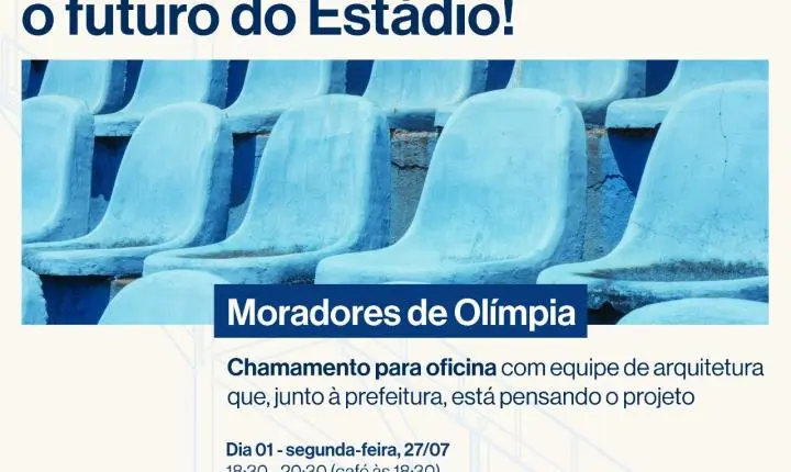 Olímpia promove oficinas participativas para ouvir população e planejar futuro do Estádio Tereza Breda