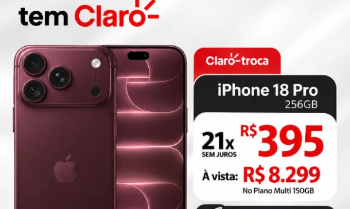 Onde tem lançamento, tem Claro! iPhone 18 Pro já está disponível na Claro Olímpia