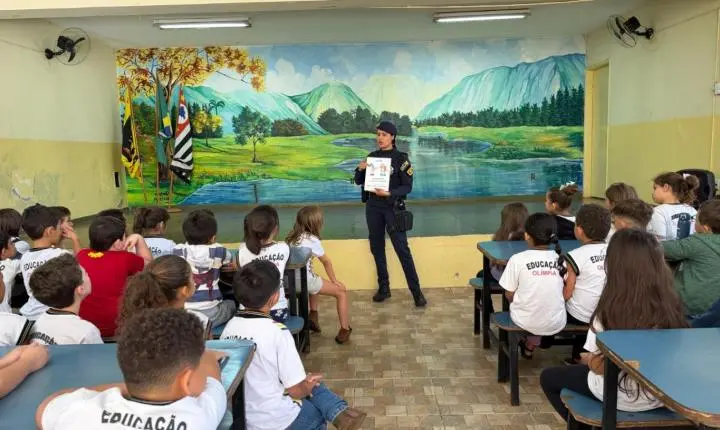Patrulha Escolar amplia palestras nas escolas municipais e reforça cultura de paz em Olímpia