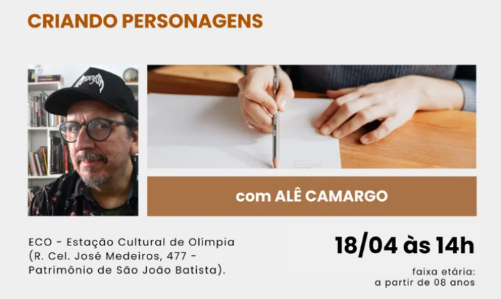 Prefeitura de Olímpia abre inscrições para oficina gratuita do Pontos MIS sobre criação de personagens